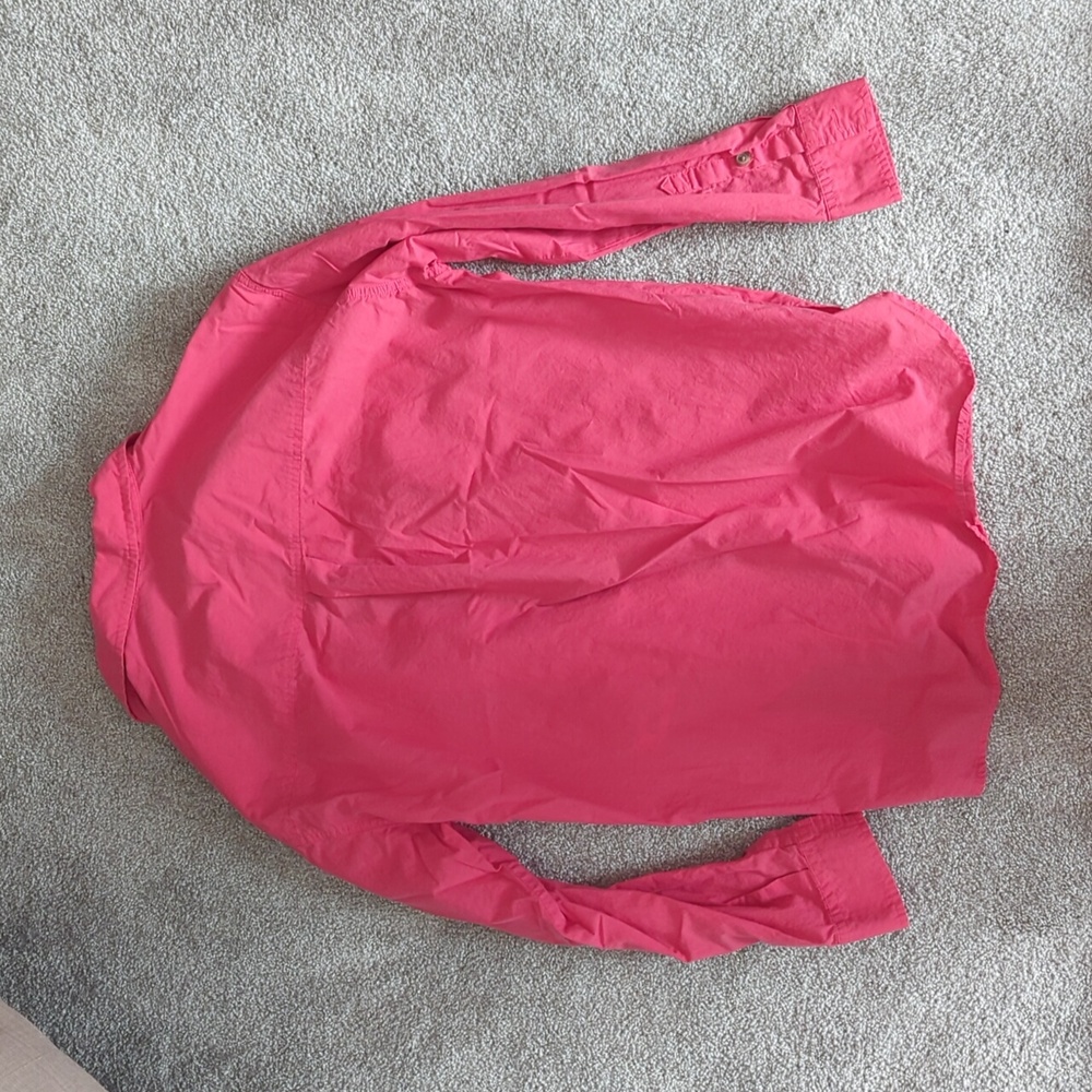 Bright Pink Button-Up Shirt Women's M - Picture 3 of 4